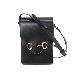 Gucci Horsebit 1995 Mini Bag Shoulder Leather Black